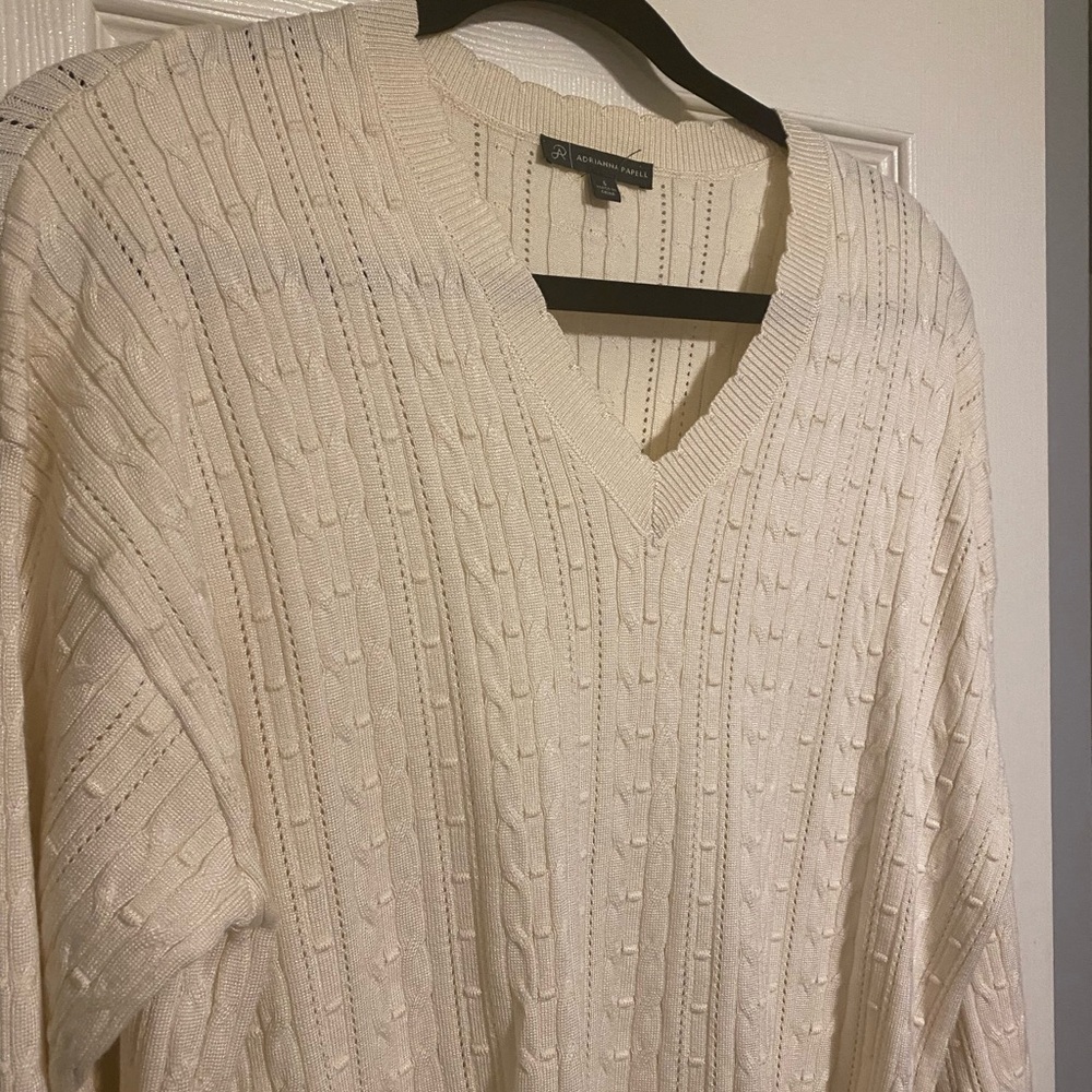 Adrianna Papell -  Cream Kniy Sweater - Picture 3 of 4